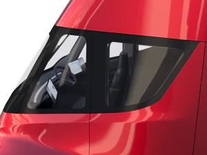tesla truck with chassis and interior red 3D Model