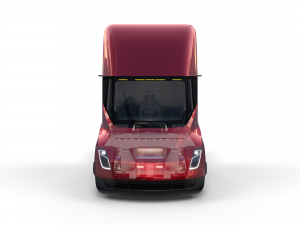 tesla truck with chassis and interior red 3D Model