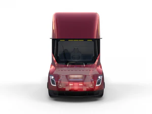 вантажівка tesla з шасі та салоном червоного кольору 3D Модель