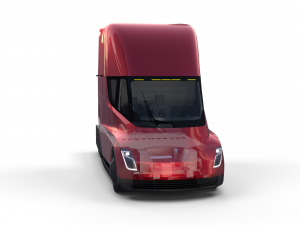 tesla truck with chassis and interior red 3D Model