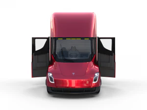 tesla truck with chassis and interior red 3D Model