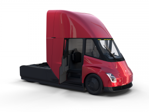 tesla truck with chassis and interior red 3D Model