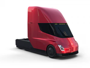 tesla semi truck red 3D Model