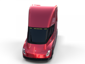 tesla semi truck red 3D Model