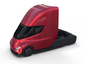 tesla semi truck red 3D Model