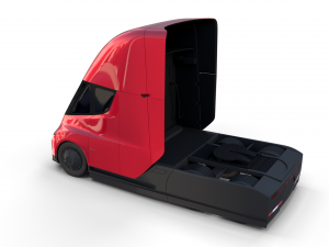 tesla semi truck red 3D Model