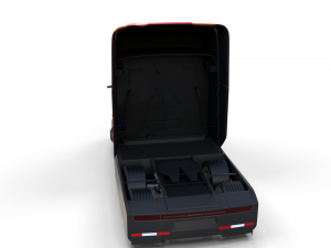 tesla semi truck red 3D Model