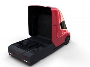 tesla semi truck red 3D Model