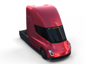tesla semi truck red 3D Model