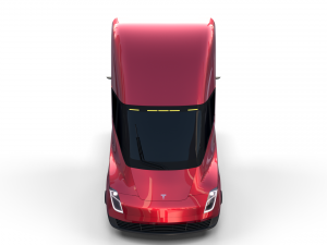 tesla semi truck red 3D Model