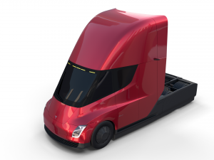tesla semi truck red 3D Model