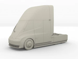 tesla semi truck red 3D Model