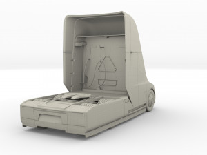 tesla semi truck red 3D Model