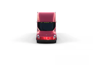 tesla truck red w trailer 3D Model