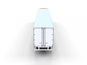 tesla truck red w trailer 3Dモデル