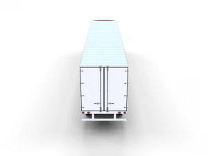 tesla truck red w trailer 3D Model