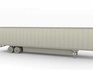 tesla truck red w trailer 3D Model
