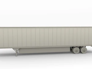tesla truck red w trailer 3D Model