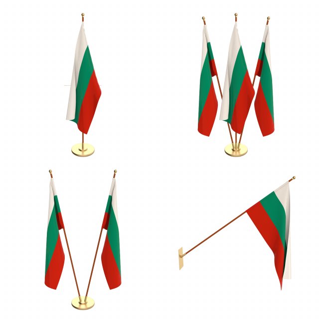 bulgaria flag pack 3D Model .c4d .max .obj .3ds .fbx .stl .blend 