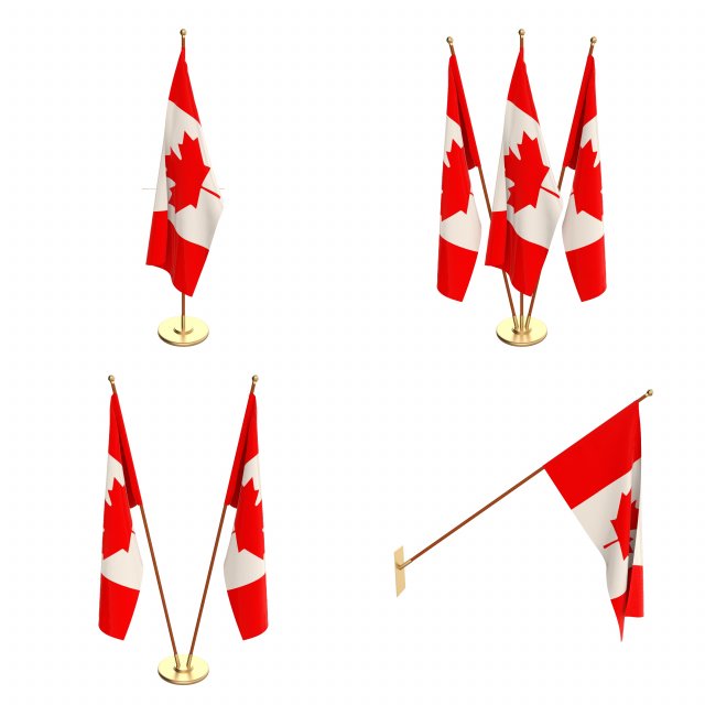 canada flag pack Modelo 3D .c4d .max .obj .3ds .fbx .stl .blend 