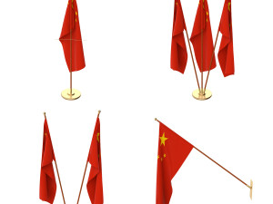 china flag pack Model 3D