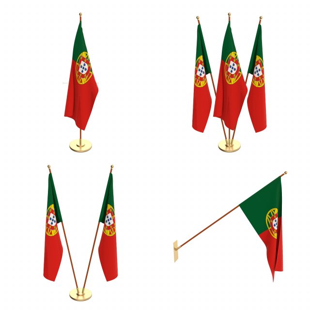 portugal flag pack Modèle 3D .c4d .max .obj .3ds .fbx .stl .blend 