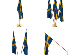 sweeden flag pack Model 3D