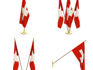 스위스 깃발 팩 3D 모델