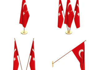 Türkei-Flaggenpaket 3D Modell