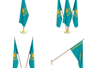 kazachstan flag pack 3D Model