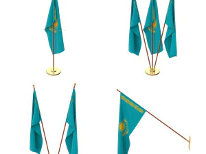 kazachstan flag pack 3D Model