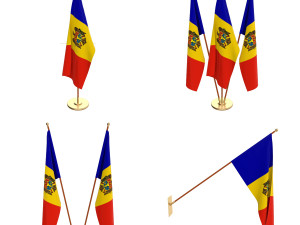 moldova flag pack 3D Model