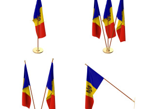 moldova flag pack 3D Model