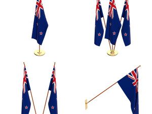 new zealand flag pack 3D Model