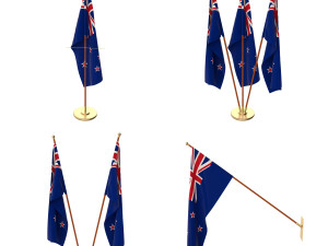 new zealand flag pack 3D Model