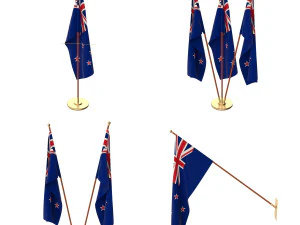 new zealand flag pack 3D Model