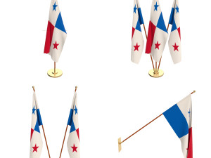 panama flag pack 3Dモデル