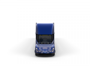 tesla truck with chassis interior and trailer blue Modelo 3D