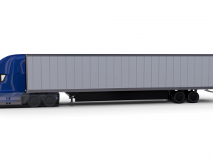 tesla truck with chassis interior and trailer blue Modelo 3D