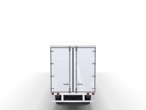 tesla truck with chassis interior and trailer blue Modelo 3D