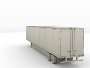 tesla truck with chassis interior and trailer blue Modelo 3D