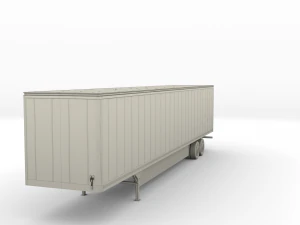 tesla truck with chassis interior and trailer blue 3D Model