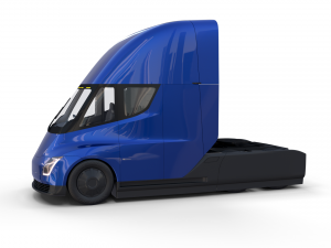 tesla truck with chassis and interior blue 3D Модель