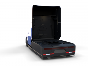 tesla truck with chassis and interior blue 3D Модель
