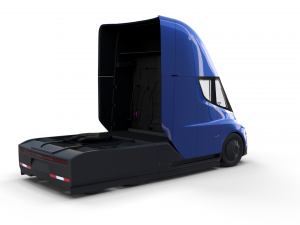 tesla truck with chassis and interior blue 3D Модель