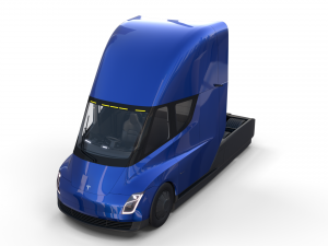 tesla truck with chassis and interior blue 3D Модель