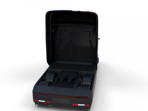 tesla truck with chassis and interior blue 3D Модель