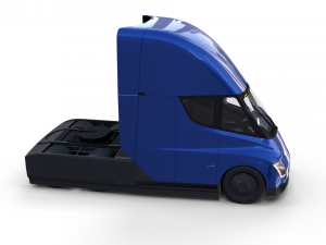 tesla truck with chassis and interior blue 3D Модель