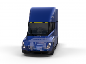 tesla truck with chassis and interior blue 3D Модель