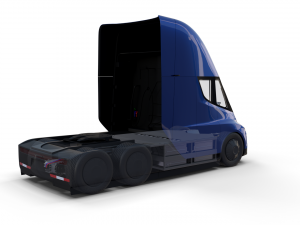 tesla truck with chassis and interior blue 3D Модель